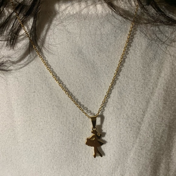 Stain less steel Gold ballerina necklace with earrings - Picture 2 of 4